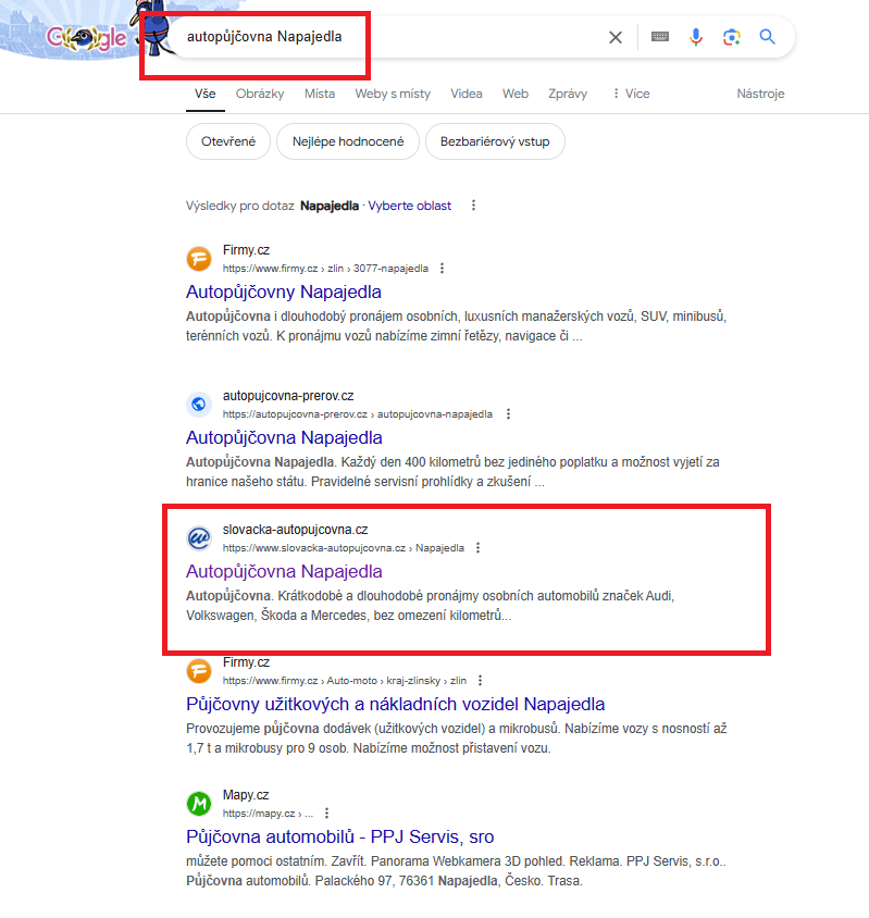 Autopujcovna Napajedla